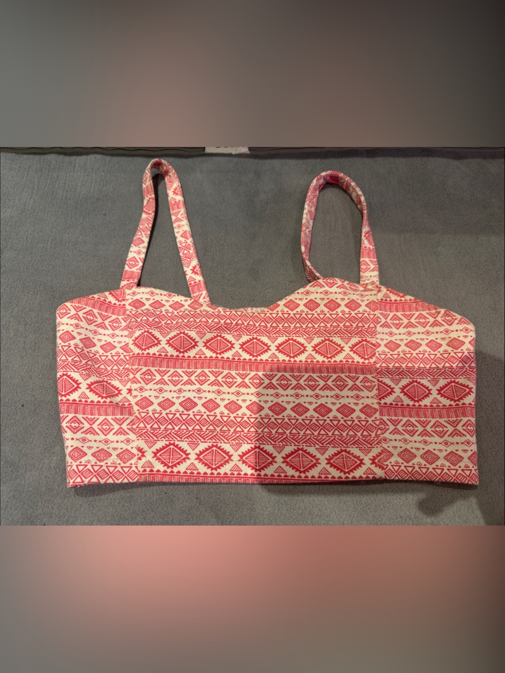 Ardene bralette Pink and Cream Tribal-Pattern